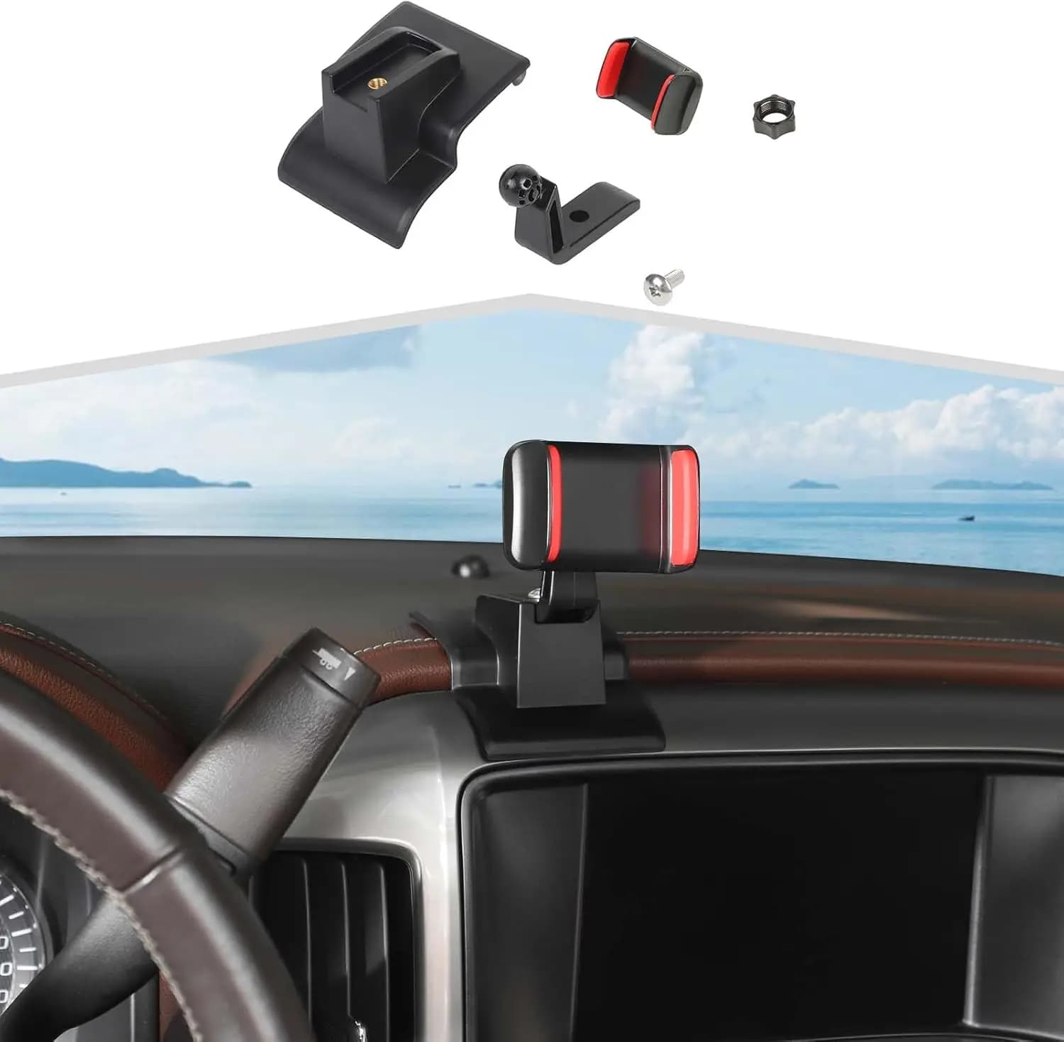 Supporto universale per telefono da cruscotto per auto per Chevrolet Silverado/GMC/Sierra 2014-2018, regolabile per tutti i telefoni