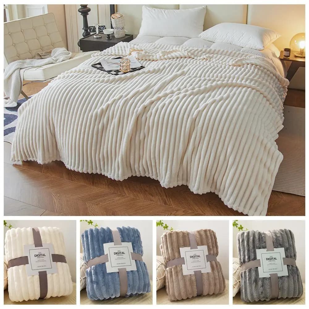 New Double Sided Warm Blanket Warm Skin-Friendly Conditioning Quilt Breathable Solid Color Throw Blanket