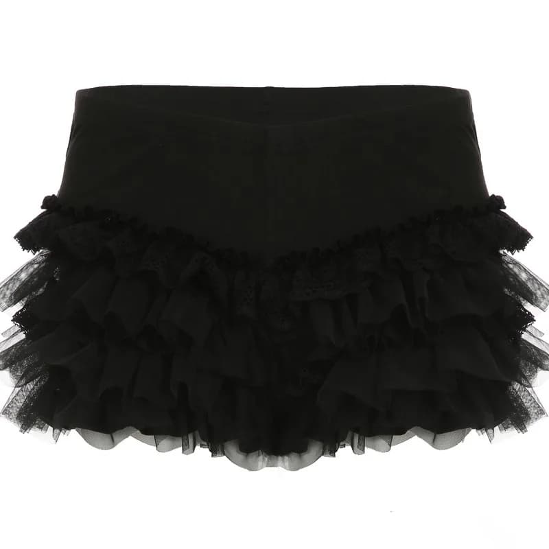 Dark Style Mesh See-through Shorts Low-rise Fashion Slim Hottie Shorts