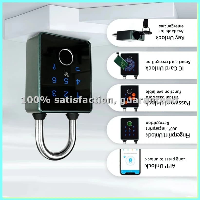 Lucchetto Intelligente TTLOCK con Controllo APP, Impermeabile, con Password e Scheda IC, Serratura Elettronica per Valigie, Palestra e Uso Esterno - ELEC