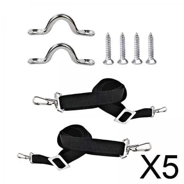 Cinghie in Nylon Marino per Tendalino con Ganci ad Occhio in Acciaio Inox, Corda per Fissaggio Tettuccio Barca per Uso Esterno