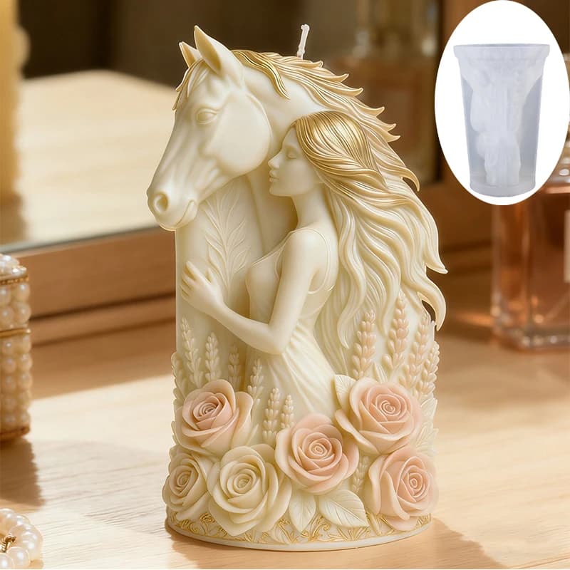 Stampo in Silicone Rose Knight per Candele, Cubetti di Ghiaccio, Sapone, Cioccolato, Decorazioni per Torte, Stampi per Cottura, Gesso, Resina e Argilla Fatti a Mano