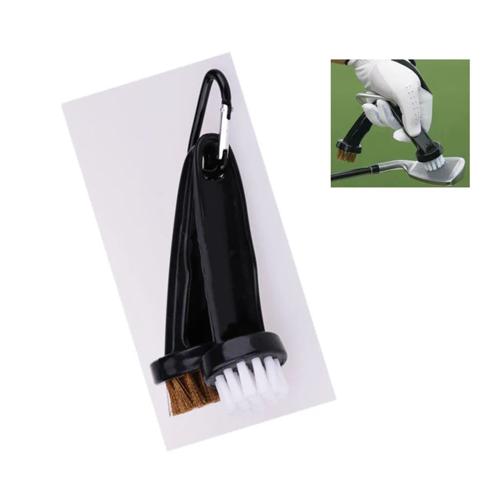 Spazzola Professionale per Mazze da Golf con Setole in PP e Metallo, Design a Testa Rotonda, Manico Ergonomico per la Pulizia Profonda delle Scanalature e delle Scarpe con Tacchetti