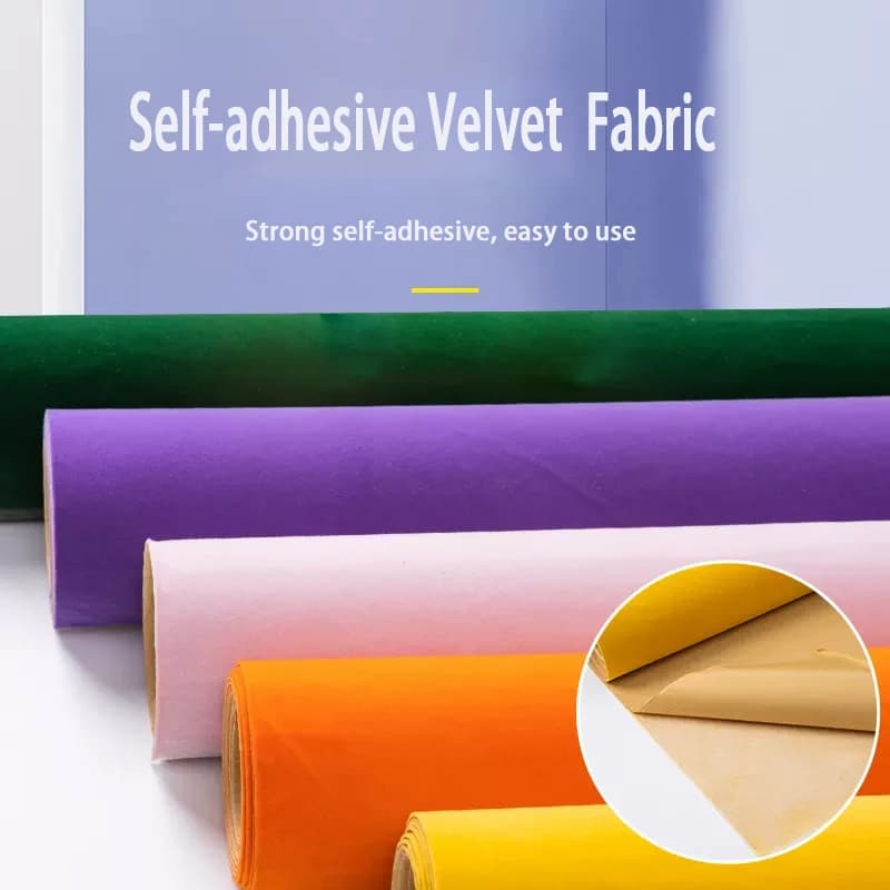 Fodera floccata in velluto autoadesivo Confezione regalo di gioielli fai-da-te Imballaggio Tessuto decorativo per ristrutturazione di mobili