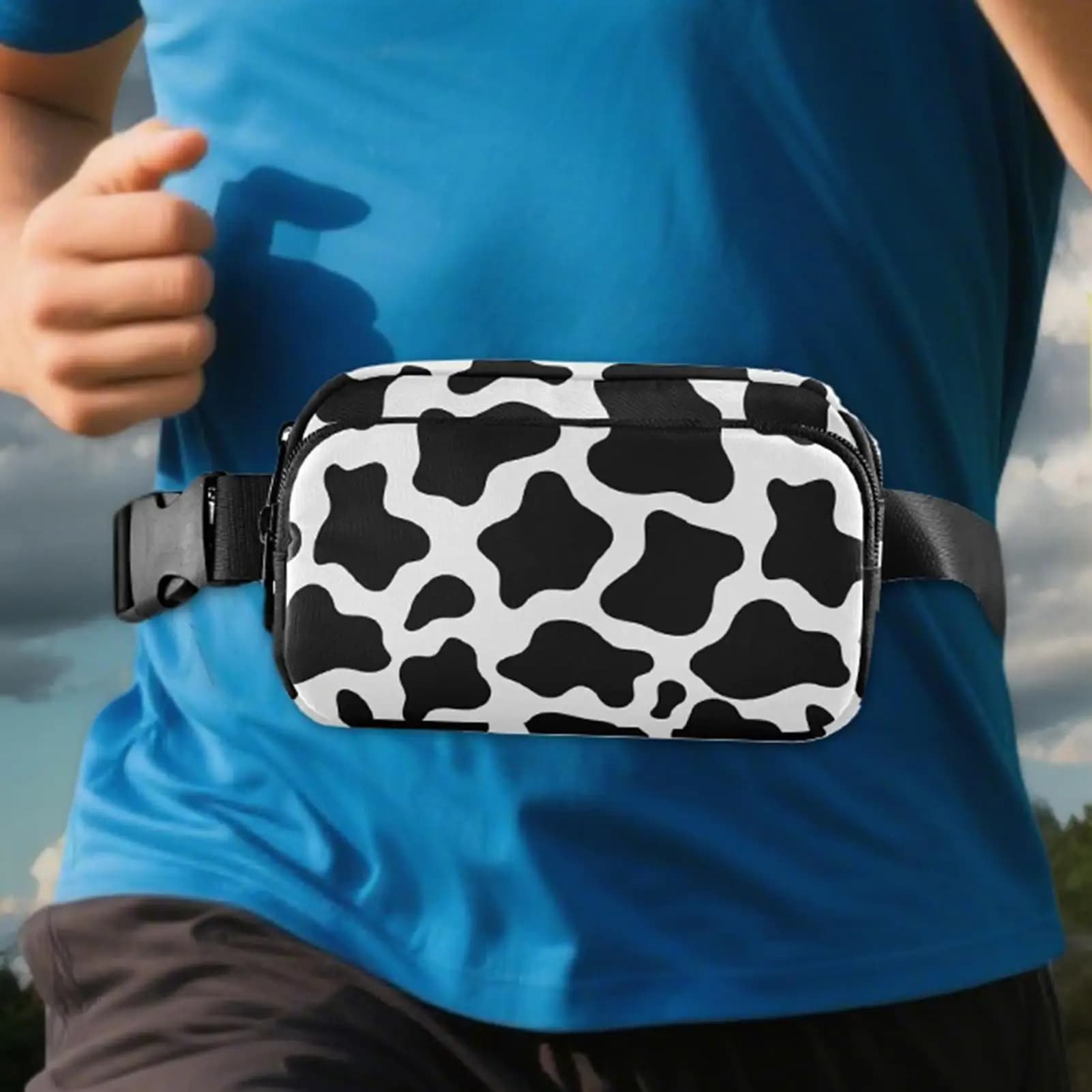Running Fanny Pack Adjustable Strap Reflective Purse Zipper Unisex Running Belt Bag For Mobile Phone Hiking Casual Tissue Keys