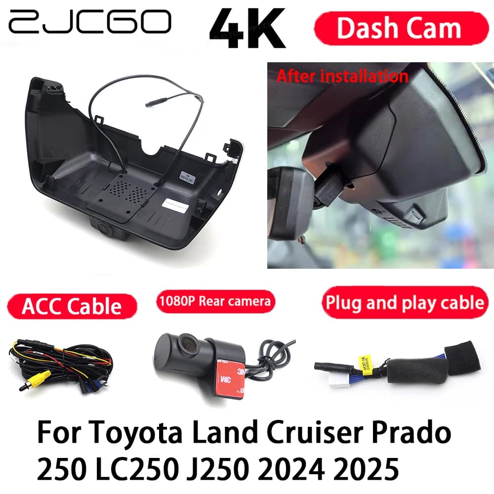 4K Plug and Play Dash Cam Video Camera Night Vision for Toyota Land Cruiser Prado 250 LC250 J250 2024 2025