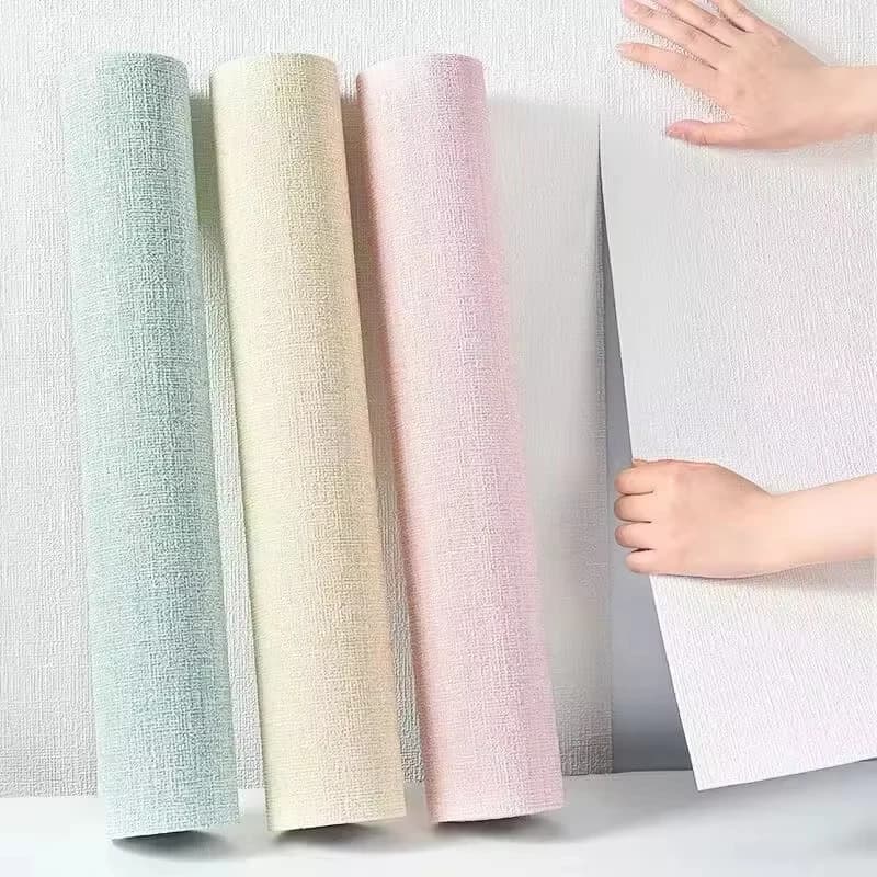 Carta da Parati Adesiva in PVC 3D Effetto Lino, 50cmX2.8M/10m, Impermeabile e Resistente, per Rinnovamento Pareti