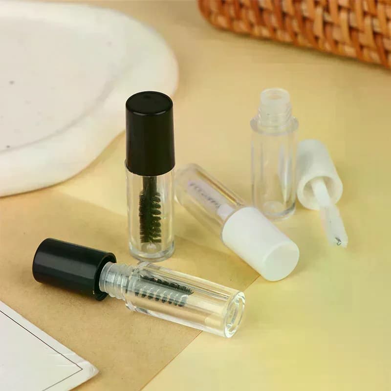 1.2ml 3 Pieces Tube Empty for Mascara with Scovolino, Container Rechargeable for Cream and Solution for Eyelash Growth, Packaging for Trial