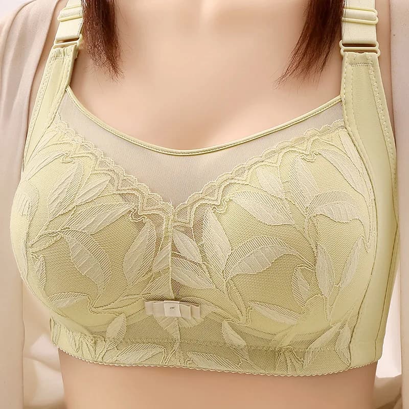 Lace Mesh Lingerie Women's Brassiere Plus Size Thin Wireless Gather Support Sidelady Bra Fat Anti-Exposure Full Cup Girl's Bra