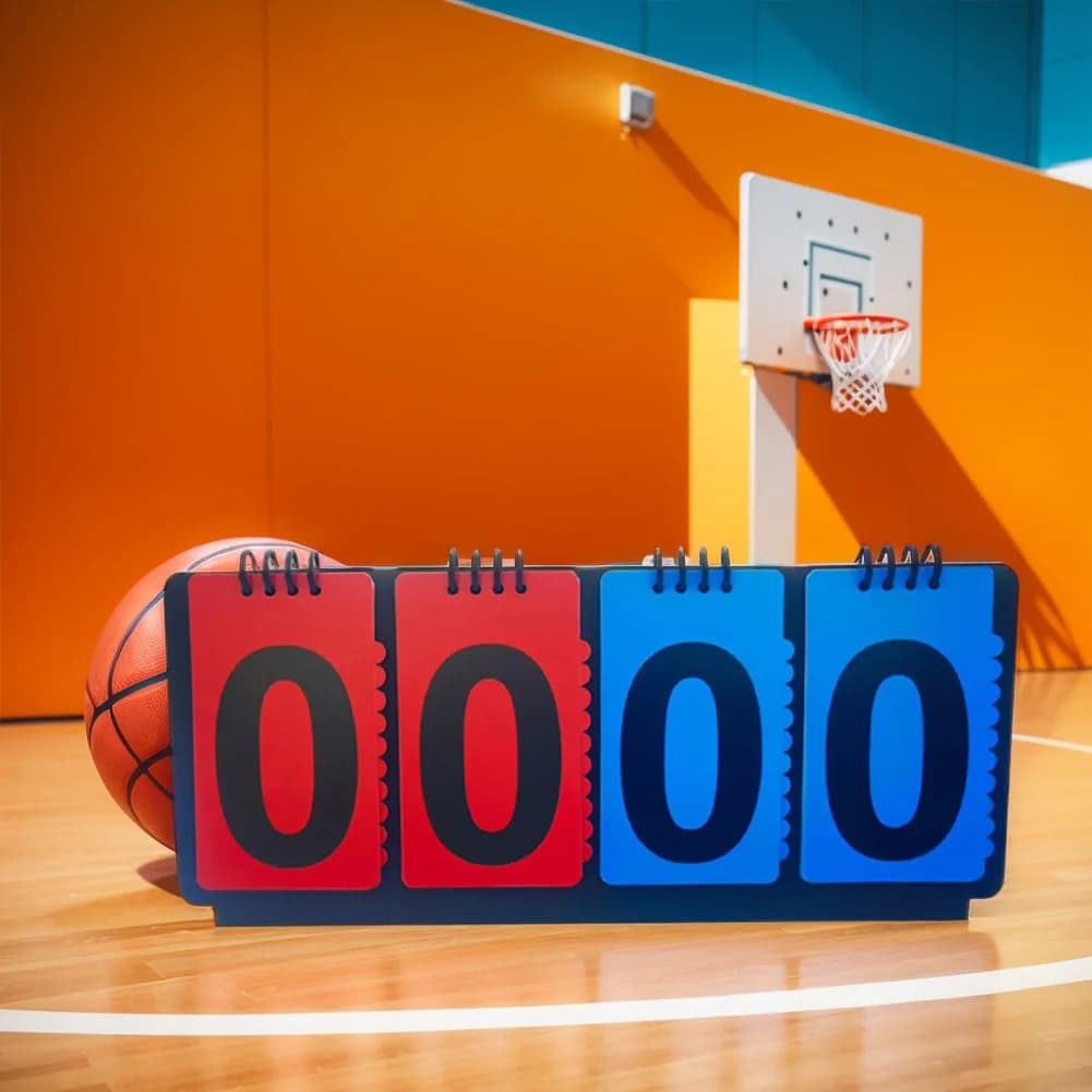 Tabellone Segnapunti Manuale con Carte Flip per Basket, Calcio, Pallavolo, Tennis e Altri Sport