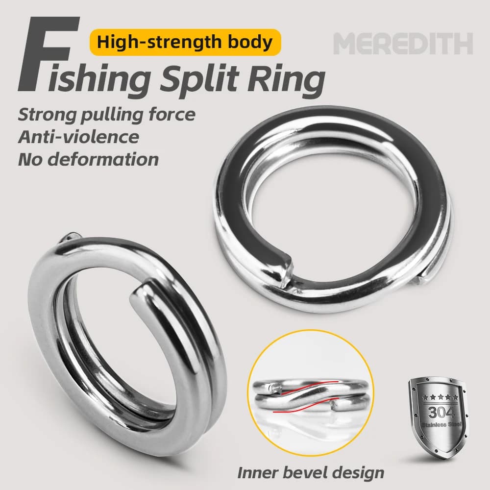 MEREDIT HSplit Fishing rings 50 pieces Rings with stainless steel bait Salt water equipment Shared rings Fishing connectors Snap rings