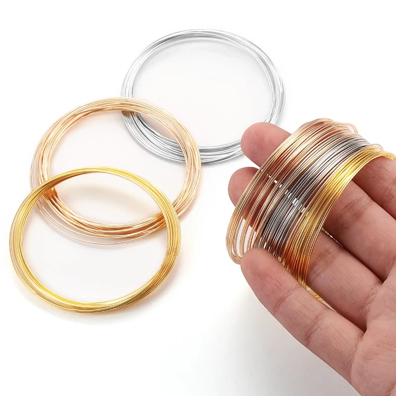 20 anelli di memoria filo di acciaio diametro 60 mm braccialetto anello collana collare cerchio per creazione di gioielli accessori fai da te lunghezza allungamento 3,7 m