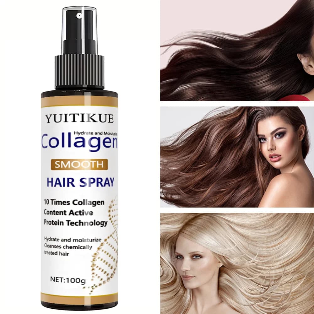 YUITIKUE Spray per Capelli Lisci al Collagene | Idrata, nutre e ripara per capelli secchi e trattati chimicamente 100ml
