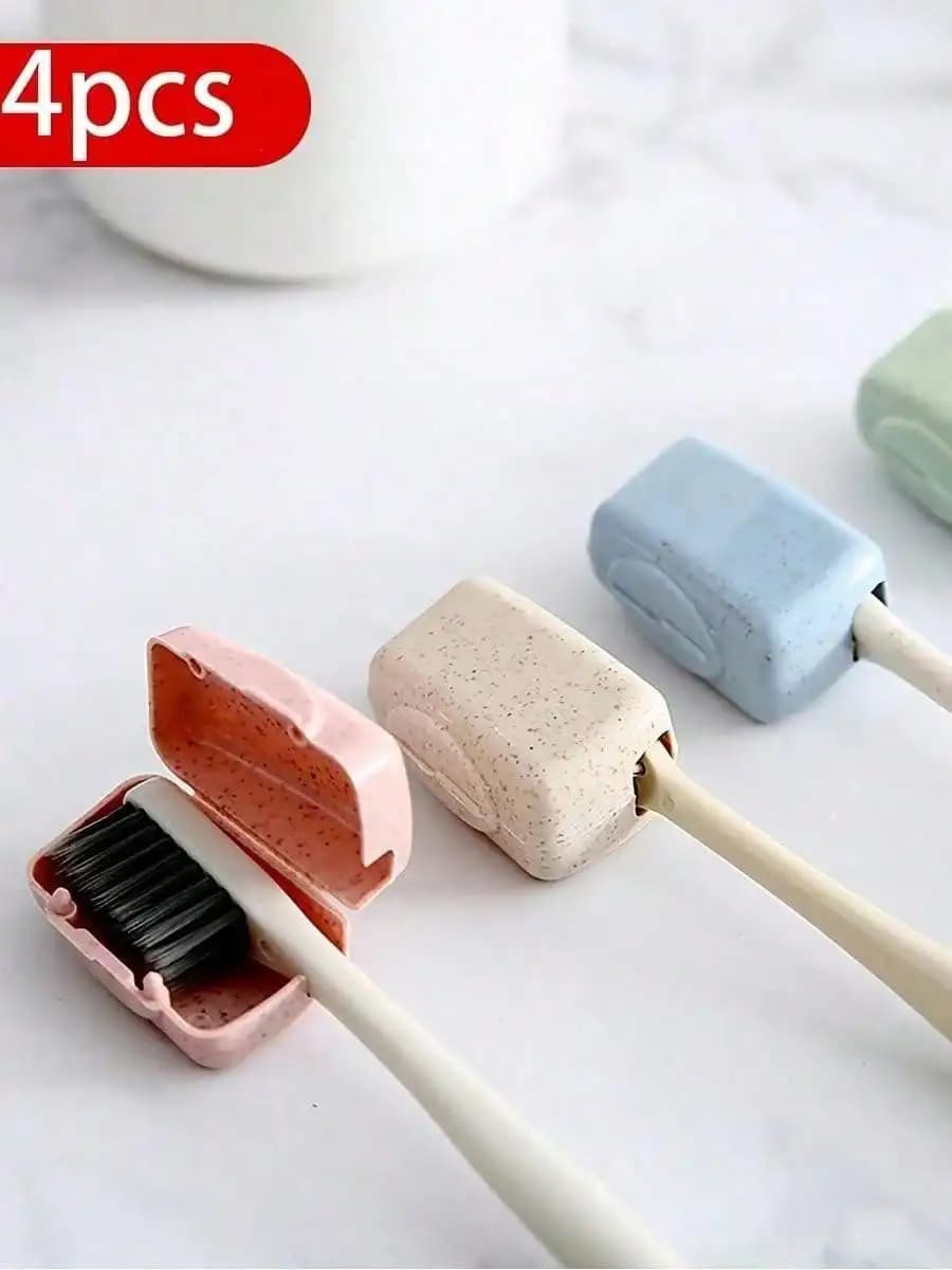 4 coperture per spazzolini da denti, custodia portatile per spazzolini da viaggio, custodia protettiva portatile per la conservazione della testina dello spazzolino