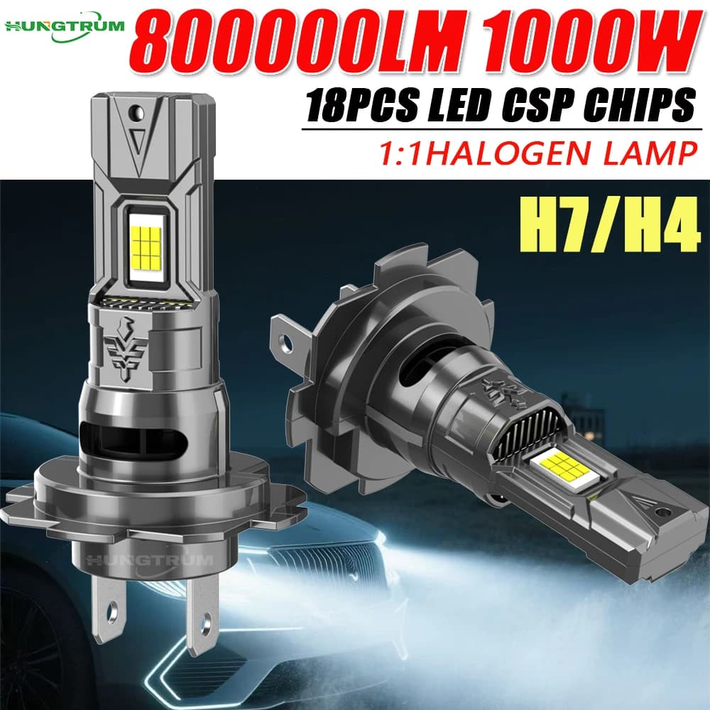 H7 H4 Led Canbus Luci 1:1 Mini Faro per auto con ventola 800000LM Super luminoso Wireless Turbo Lampadina fendinebbia 6000K Lampada per automobile