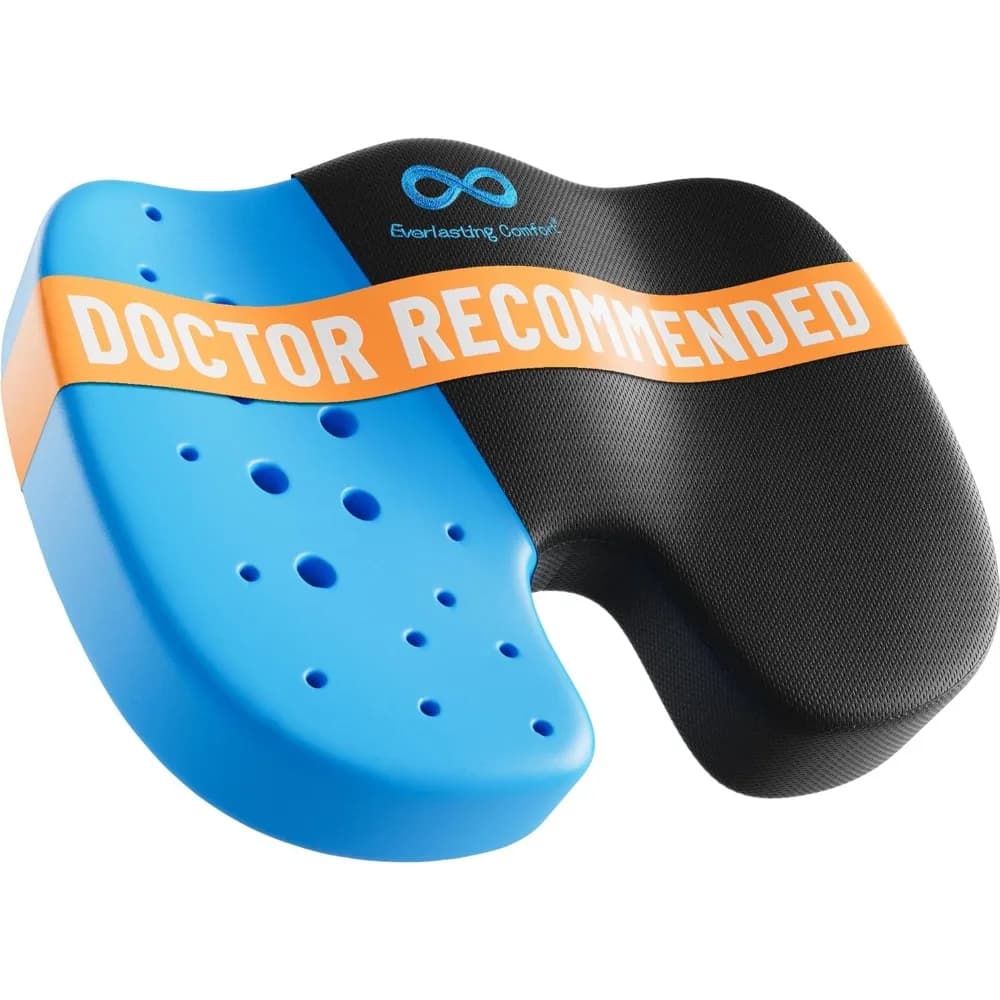 Comfort Doctor Cuscino per sedile in memory foam consigliato per sedie da ufficio e seggiolino auto - Accessori ergonomici per scrivania da ufficio