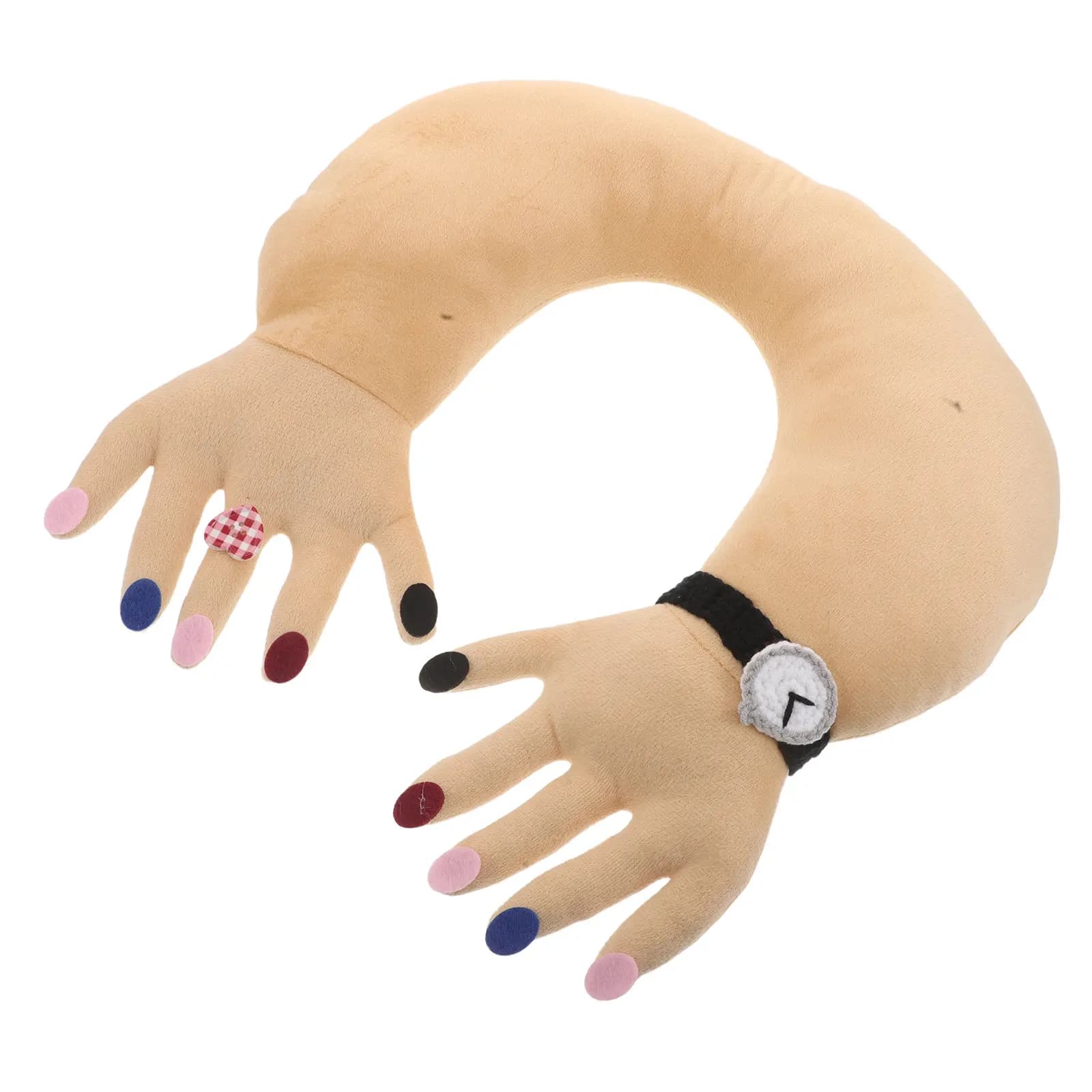 Cuscino da Viaggio Creativo a Forma di Mano, Simpatico e Divertente, a Forma di U, per Aereo, Auto, Supporto per il Sonno, Peluche Divertenti