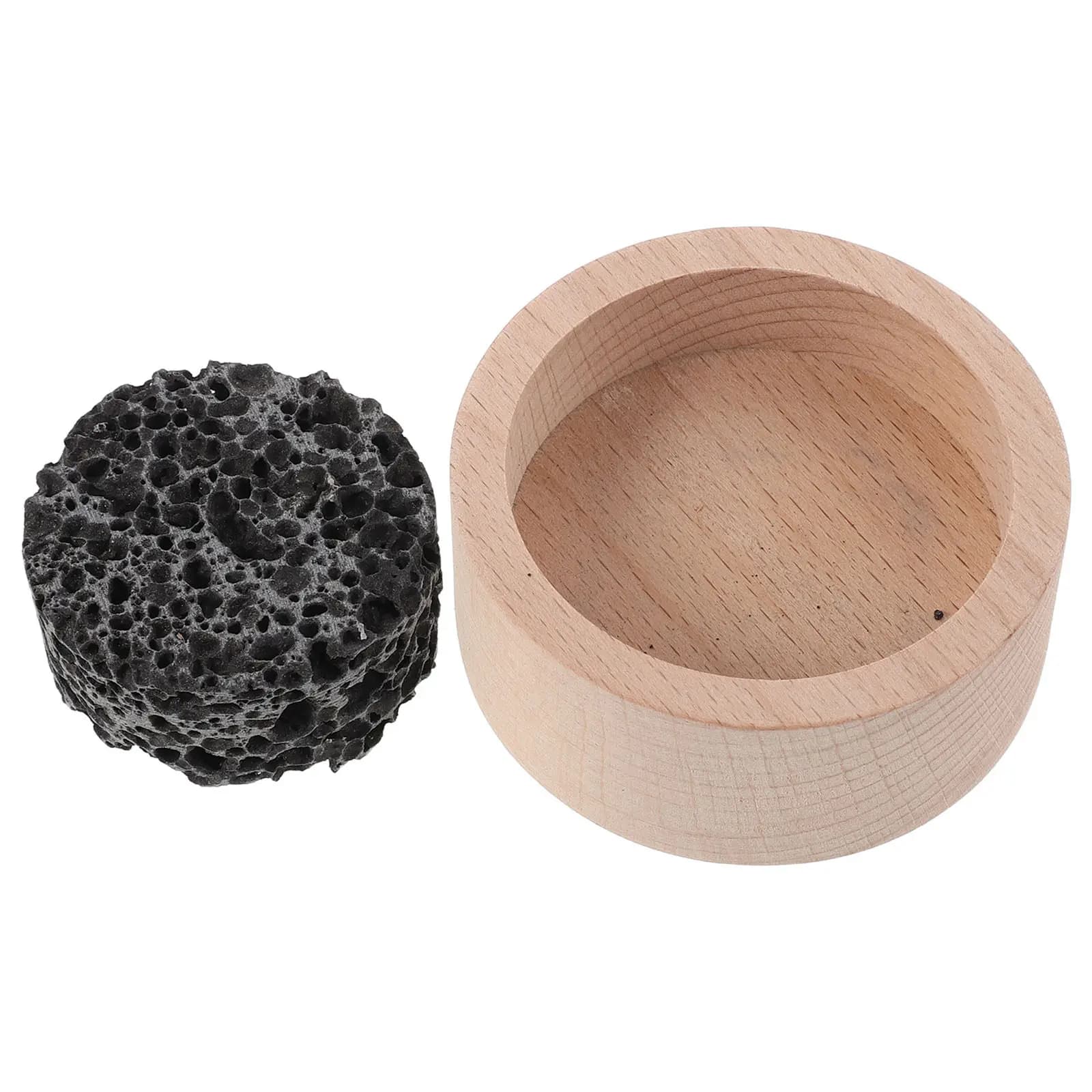 Diffusore di Oli Essenziali in Pietra Lavica con Base in Legno Naturale, Diffusore Passivo per Aromaterapia per Ufficio, Camera da Letto, Yoga e Relax