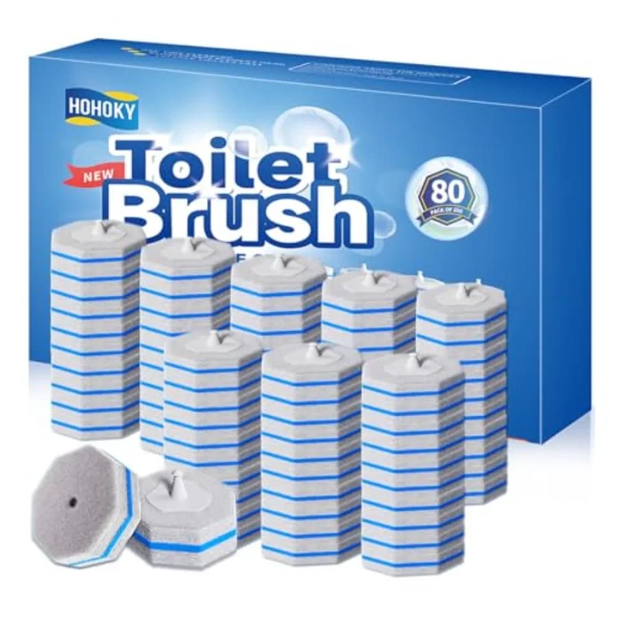 80 Pezzi Ricariche per Spazzola WC Usa e Getta, Tamponi di Ricambio Compatibili per Pulizia del Gabinetto