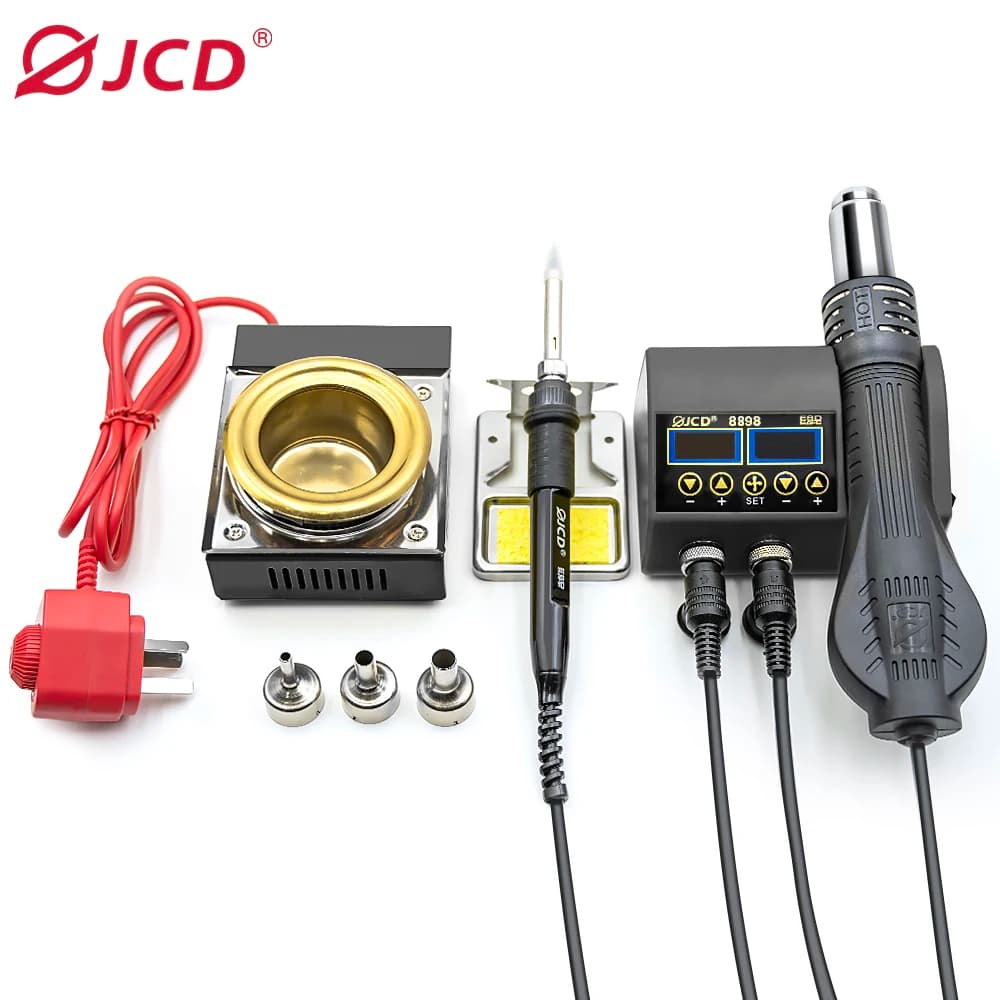 JCD 8898 Stazione di Saldatura 2in1 Portatile Temperatura Regolabile Saldatore Pistola di Calore Ad Aria Calda BGA IC Strumenti di Riparazione di Saldatura 750W