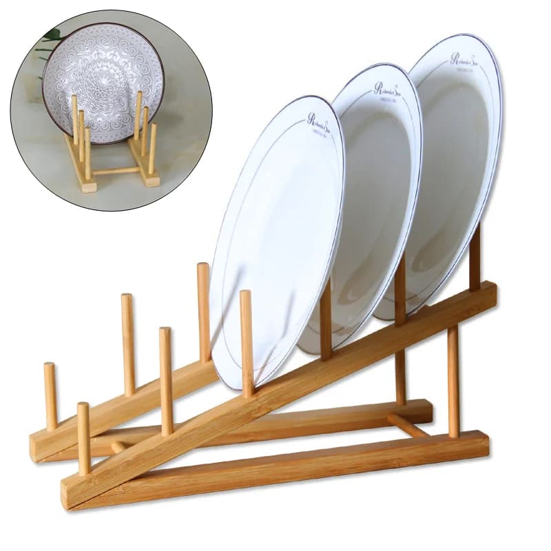 Wooden dishes for kitchen, table organizer, dish tray and cups, table display