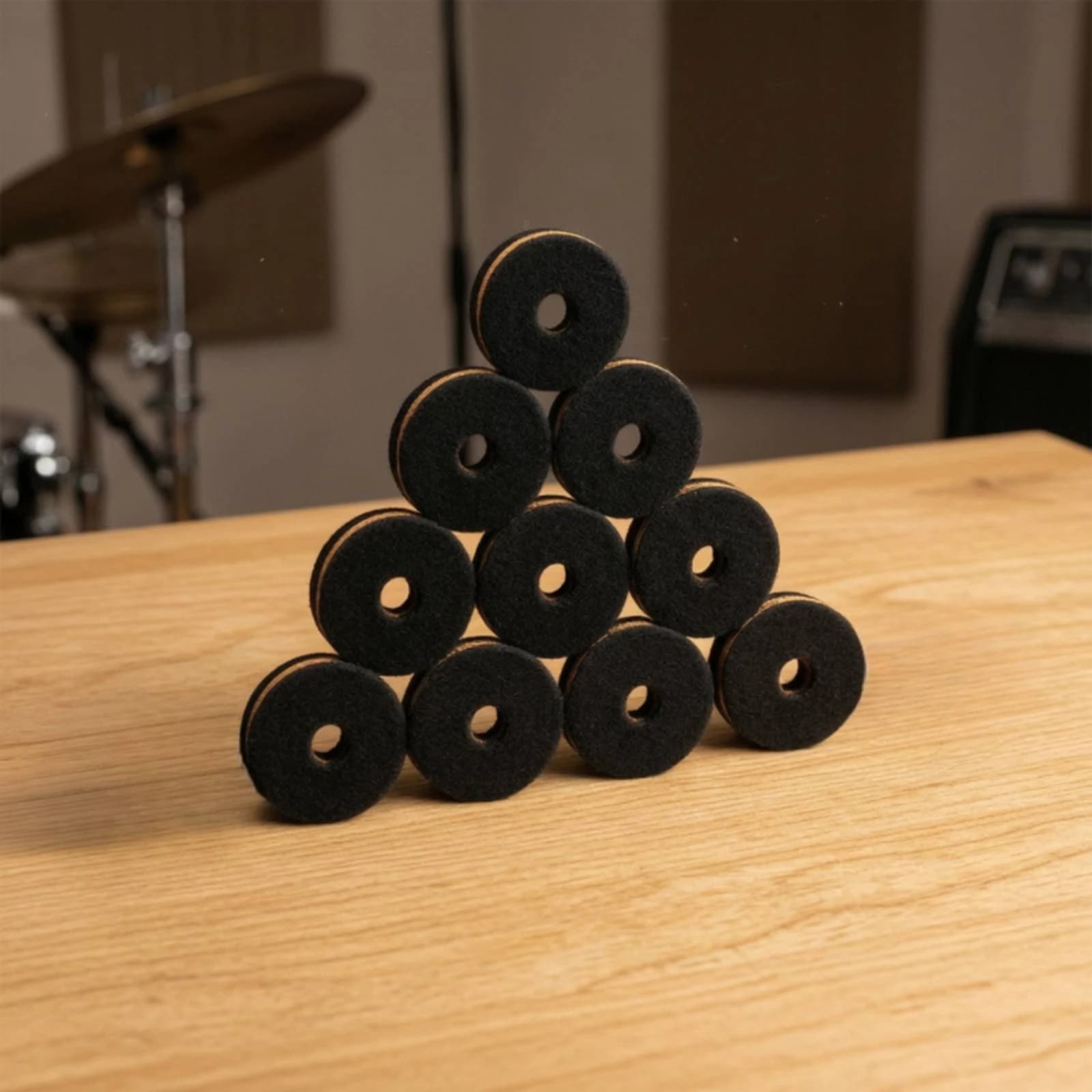 10 Pieces Drum Cymbal Felt Pad Easy to Install Cymbal Felt Pad Long-Lasting Compatible for Drummers, Rehearsal