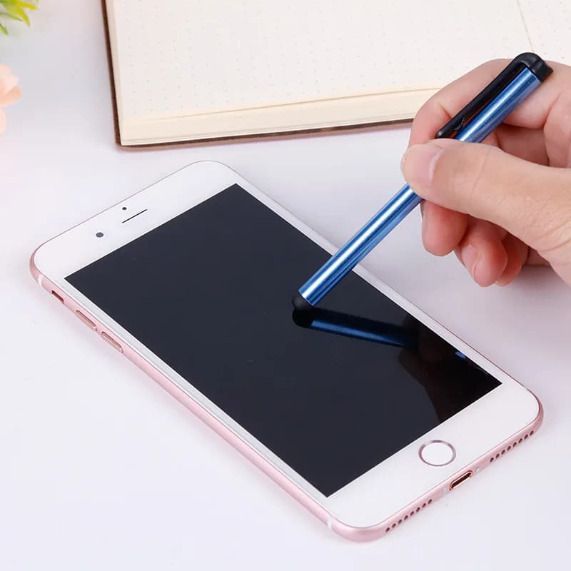Penna stilo in metallo con Design a testa tonda penna di ricambio per digitalizzatore con lenti in vetro Touch Screen leggero per smartphone Tablet iPad