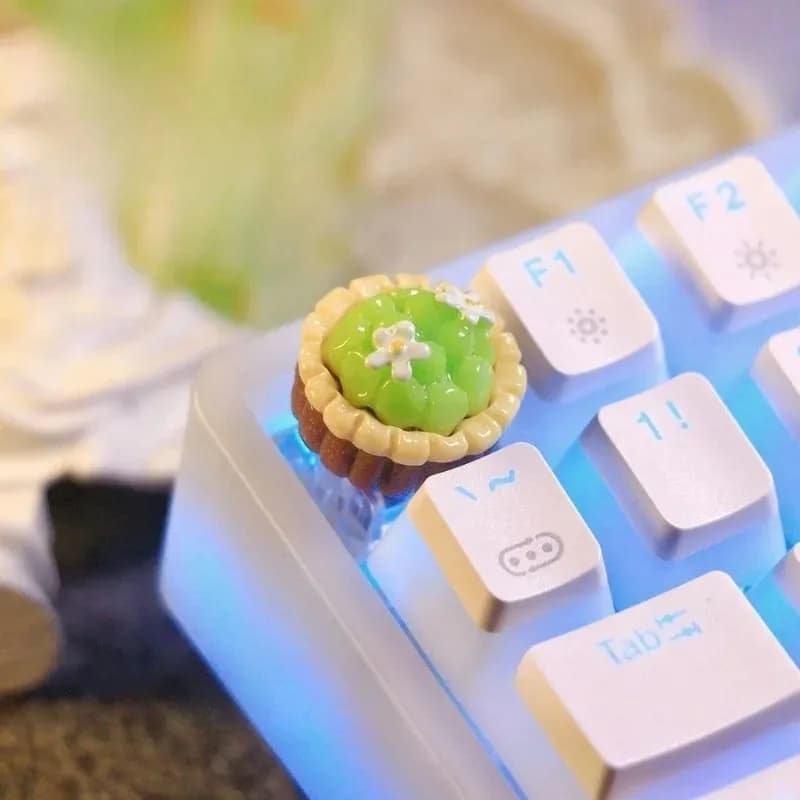 Green Grape Fruit Cake Keycaps Customized Handmade Keyboard Caps Artisan Key Caps Resin Material Mechanical Keyboard Accessories