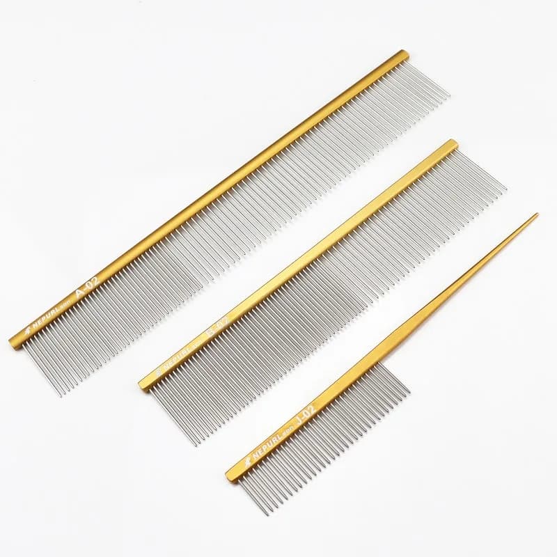 dog comb Pet Grooming Comb Sets Stylist Aviation Aluminum Ultra-light High-end Comb Styling Dog Big Comb HSS-007