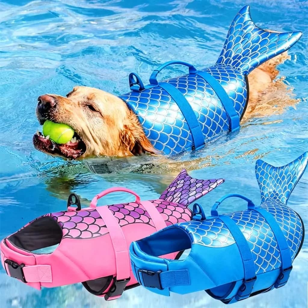 Shark Dog Life Jacket Enhanced Buoyancy Small Dogs Swimming Clothes Safety Vest with Handle for Medium Large Dog Surfing Costume