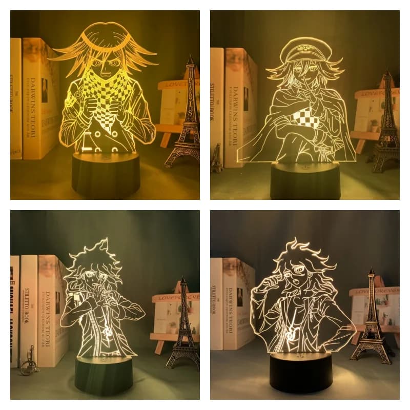 Danganronpa Komaeda Nagito Nanami Chiaki Figurina di cartone animato Modello Luce notturna Atmosfera Luce Decorazione desktop Ornamenti Regalo