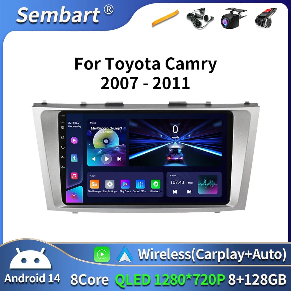 Android 16 Autoradio Per Toyota Camry 2007 2008 2009 2010 2011 Navigazione GPS Lettore Video Multimediale Stereo Carplay Auto WiFI