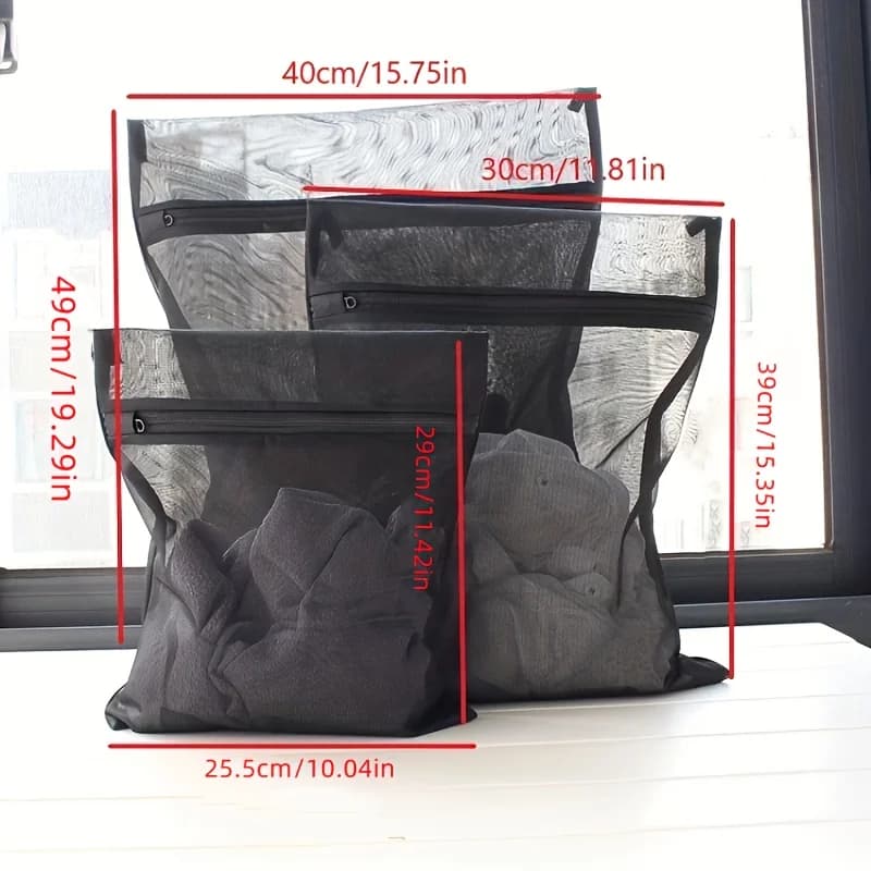 3pcs Heavy Duty Mesh Laundry Bags - Protect Clothes From Wrinkles and Stains in Washing Machines for Home Use