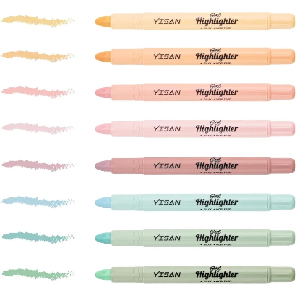 Dry Highlighter Set 8 Pastel Colors No Bleed Bible Journaling Study Supplies Office School Stationery Art Markers Pens
