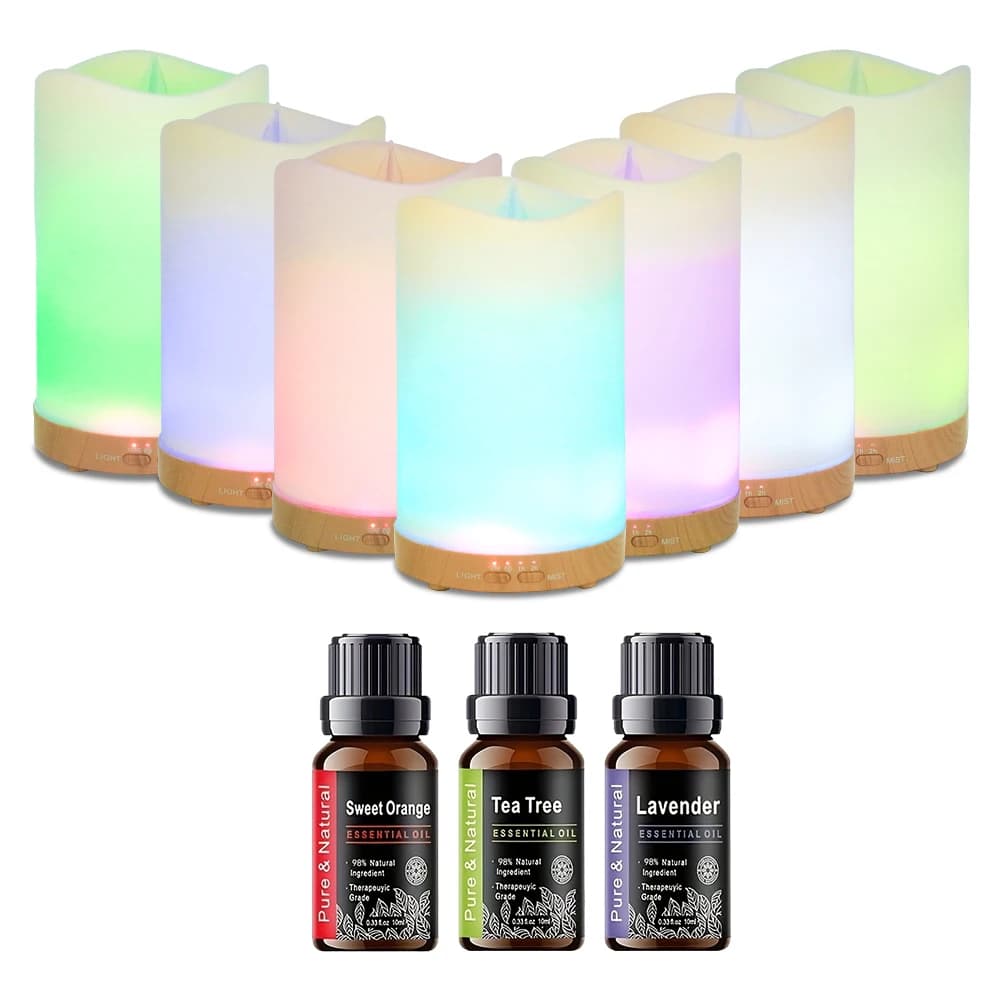 Diffusore di oli essenziali con luce notturna a LED a 7 colori Umidificatore per aromaterapia da 130 ml con timer e spegnimento automatico Perfetto per la casa e il lavoro