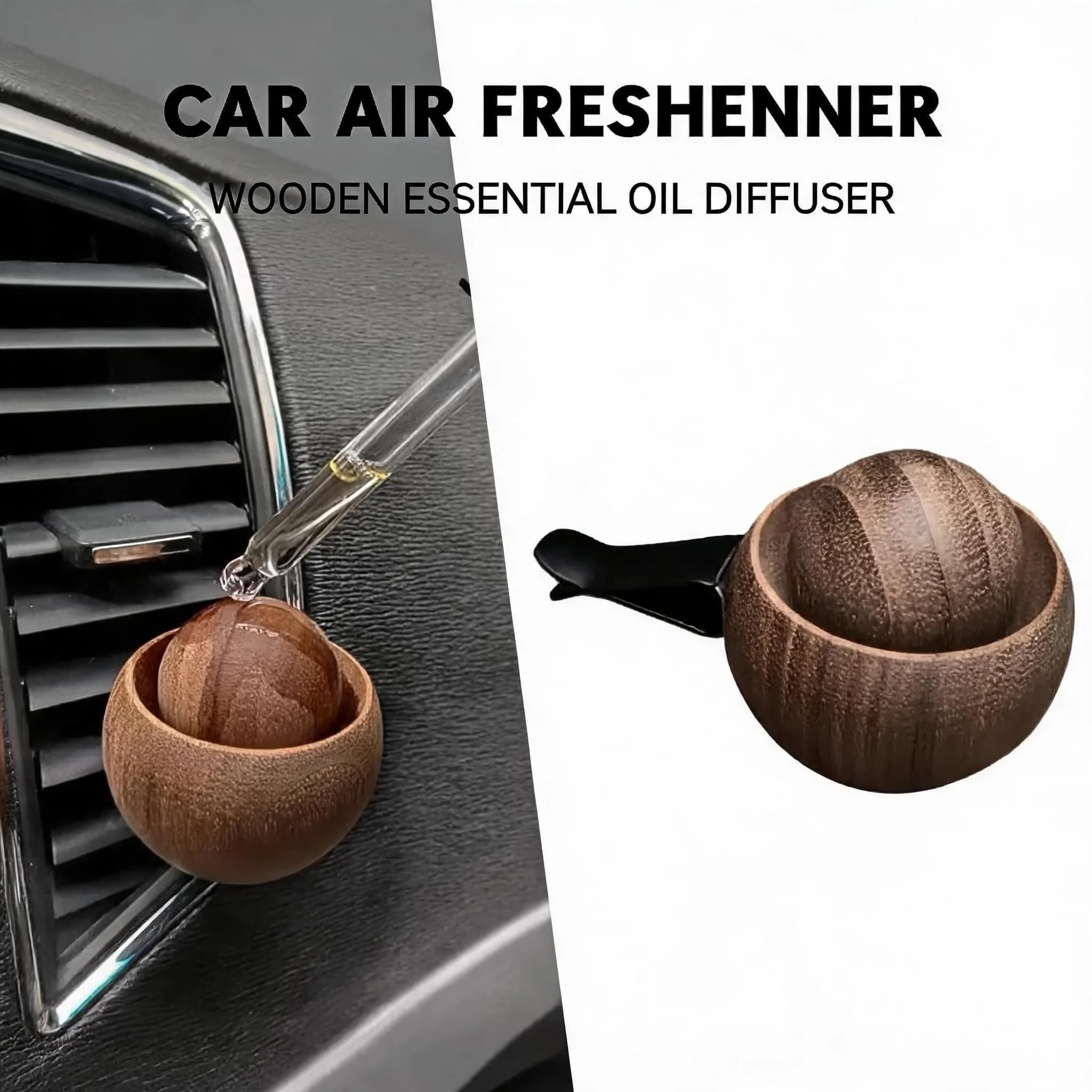 Spherical Design Stylish Wooden Essential Oil Diffusers Car Home Bedroom Decor Natural Fragrance Release Aromatherapy Diffusers