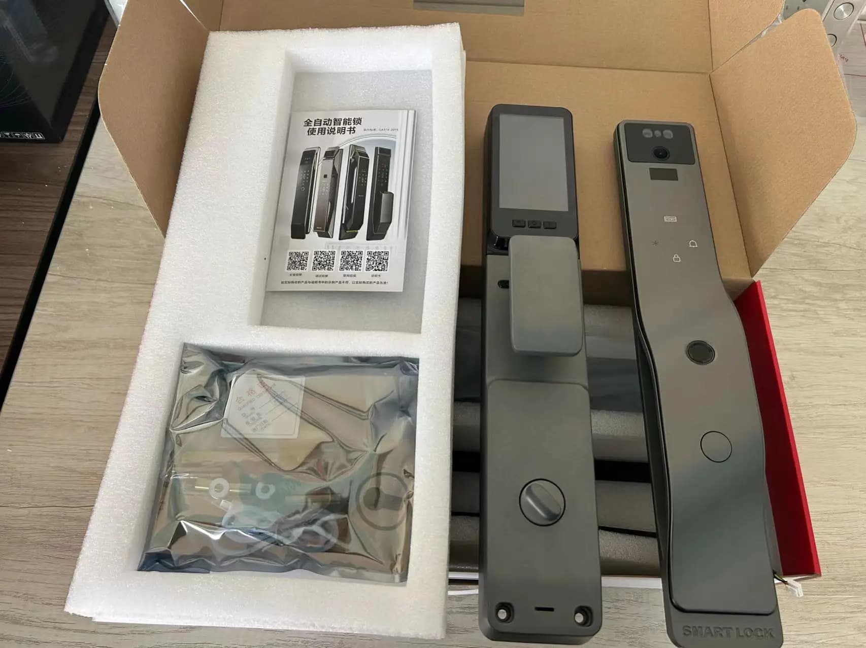Serratura Intelligente per Porta con Riconoscimento Facciale e Impronta Digitale, App Tuya, Telecamera WiFi, Schermo Video, Biohacking, RFID, Serratura Digitale