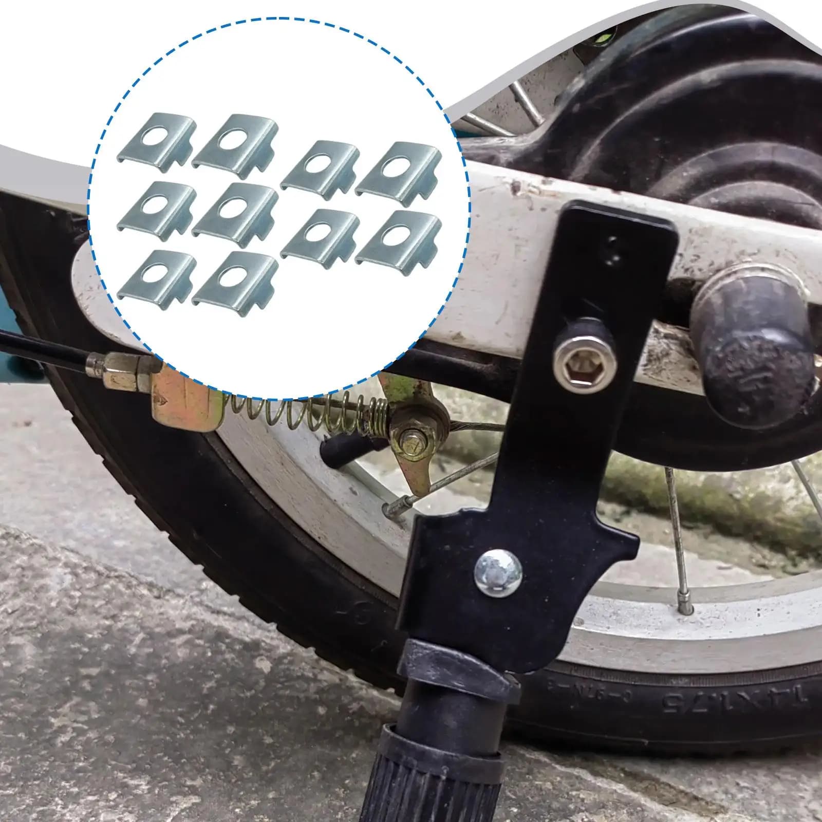 10 Pieces, Bicycle Training Wheel Positioning Piece, Professional, Auxiliary Wheel Support Gasket, Bike Side Wheel Locator