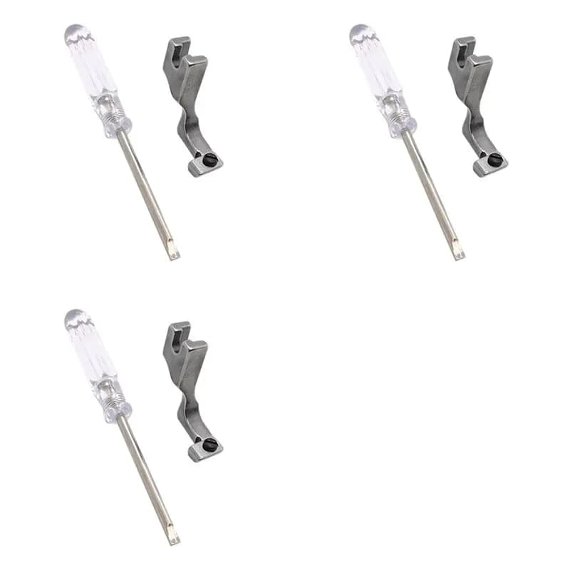【NOW SAVE】3X Piedino con cerniera invisibile regolabile Piedini con cerniera unilaterali per cucito industriale a punto annodato ad ago singolo
