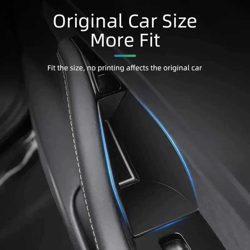 Organizer per Maniglia Laterale Auto Tesla Model 3/3 Highland Y/Y Juniper, Contenitore Portaoggetti in ABS/Flock, Accessori per l'Ordine