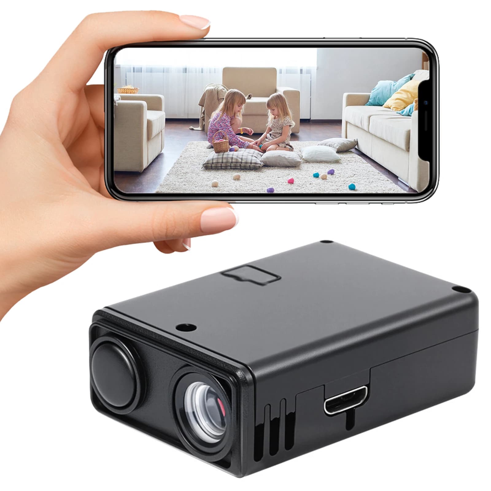 Telecamera di Sicurezza Wireless M1 con Rilevamento Intelligente del Movimento, Videocamera WiFi 4K HD con Controllo Remoto tramite App per Casa/Ufficio