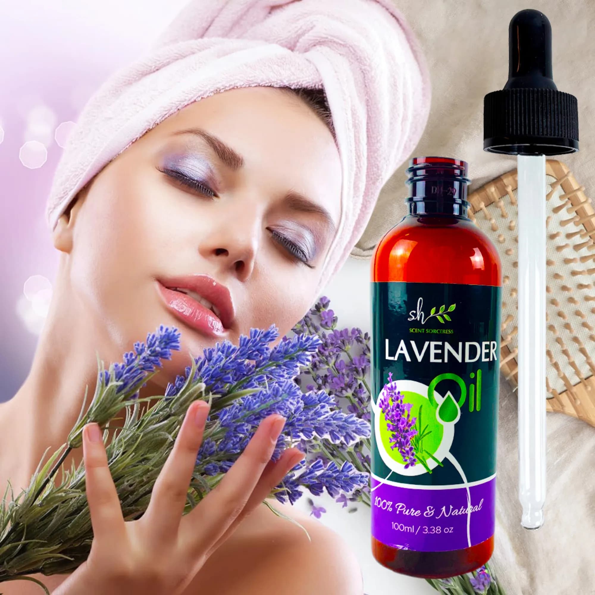 Nuovo Olio di Lavanda 100ml per Riparazione, Nutrimento e Illuminazione della Pelle, per Massaggi Rilassanti e Spa, Oli Essenziali, Regalo per Natale e San Valentino