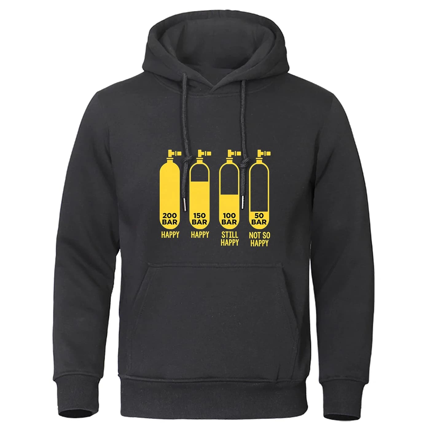 Scuba Diving Diver Tank-Pressure 200Bar Men's Pullover Unisex Autumn Hooded Sweatshirt Outerwear Fashion Casual Hoodie Jacket