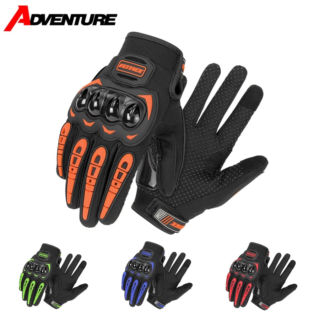 Summer Breathable Motorcycle Gloves Wear-resistant And Anti Fall Gloves Off-road Motorcycle Touch Screen Full Finger Gloves