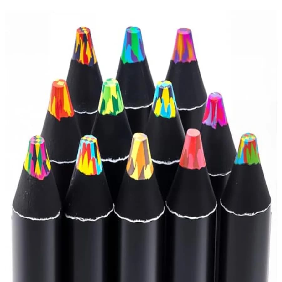 12 Rainbow Colored Pencils Set, Art Supplies, Teen Girl Gifts Trendy Stuff, Party Favors Arts and Crafts for Ages 4-12, Colorin