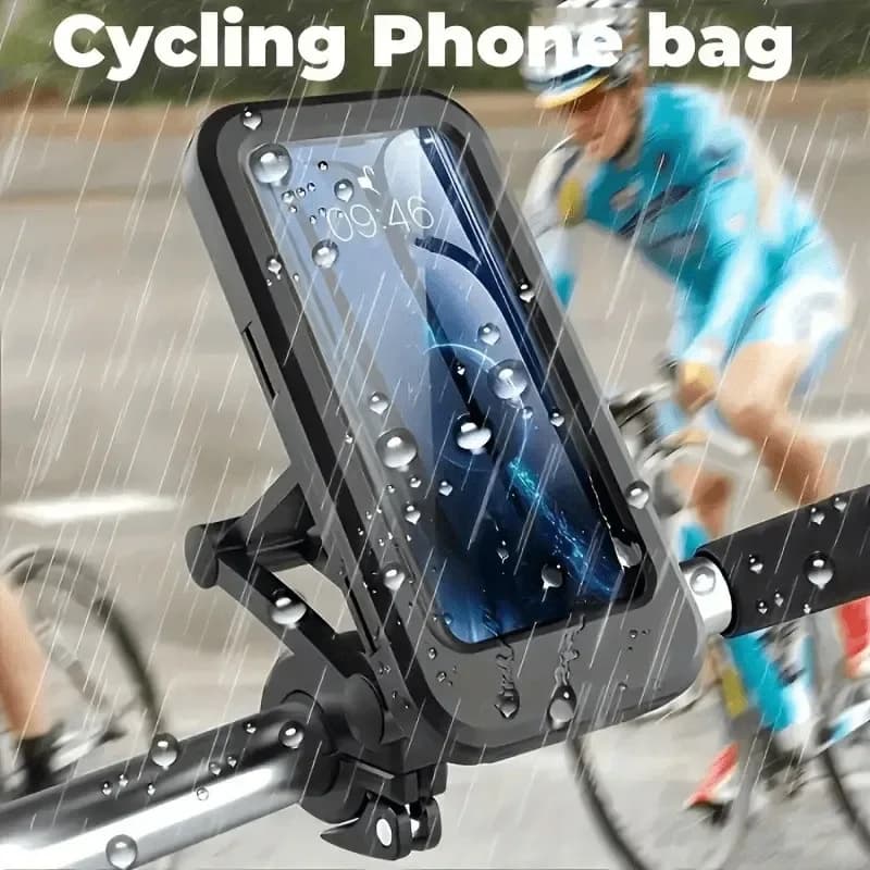 Supporto per telefono impermeabile per bici da moto magnetico 360 ° Borsa per telefono da ciclismo girevole regolabile Supporto GPS Supporto per telefono sicuro