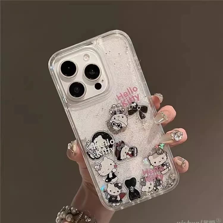 Custodia Protettiva Liquida Glitter Quicksand per iPhone 11 12 15 14 13 Pro Max 16 Plus 17 Air