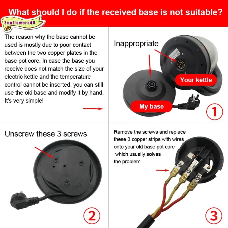 1x Household Electric Kettle Base Universal Kettle Accessories Rubber Plate Chassis High Power Rubber Disc Electric Kettle Parts
