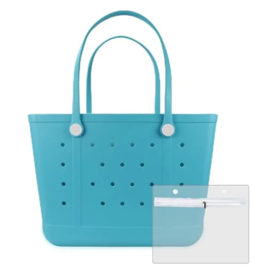 Borsa da Spiaggia Impermeabile XL in Gomma, Lavabile e Resistente, Borsa Aperta per Barca, Piscina e Sport