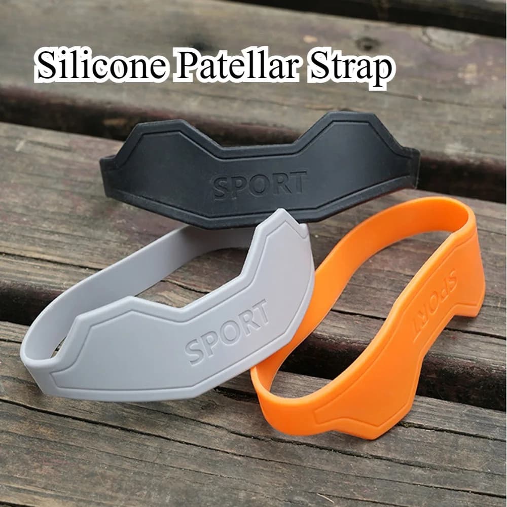 2 Piece Silicone Elastic Knee Pad with Rotary Strap Sports Knee Support Running, Basketball, Jump rope, Fitness